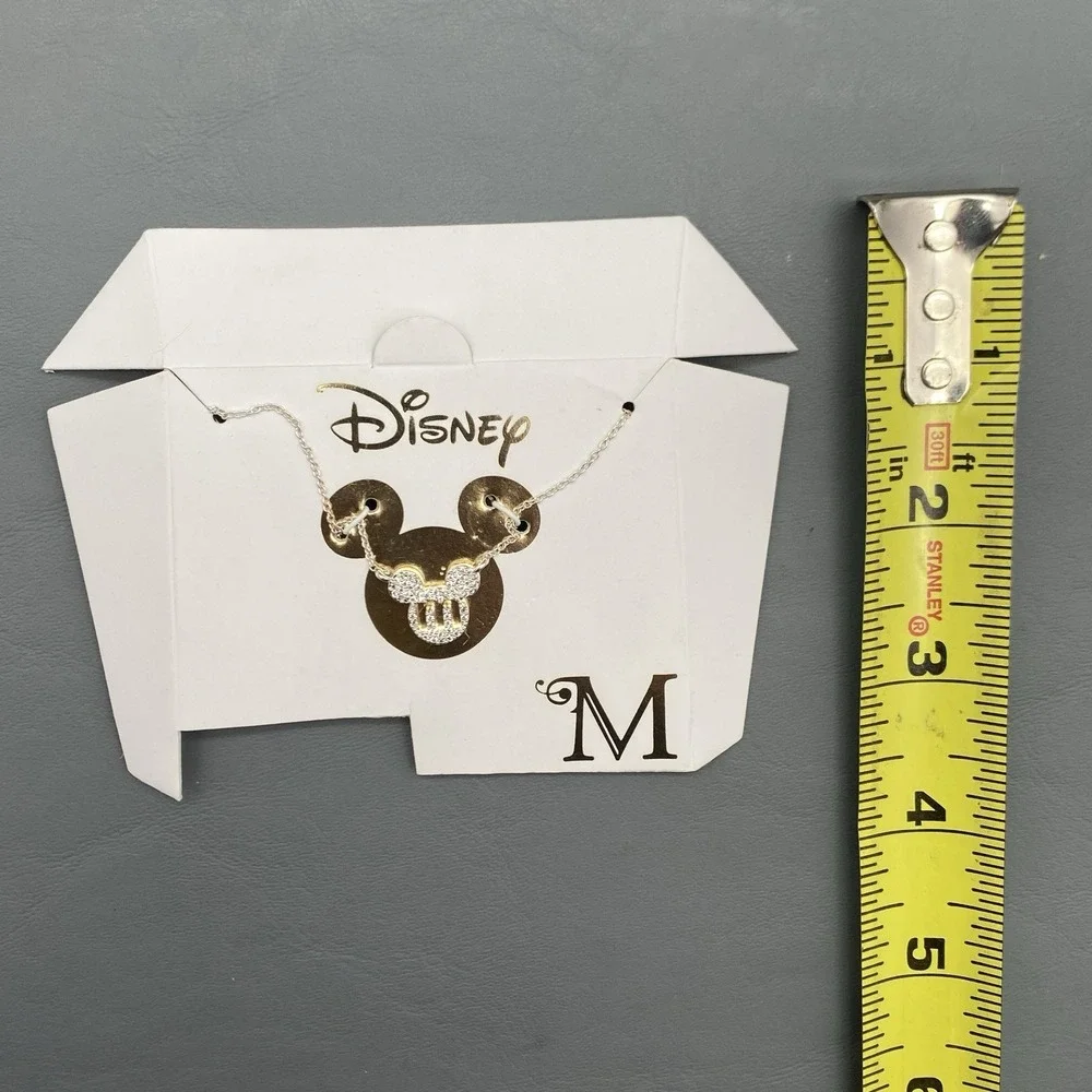 Disney Sterling Silver 925 Mickey Mouse M Girl Necklace Birthday Christmas Gift